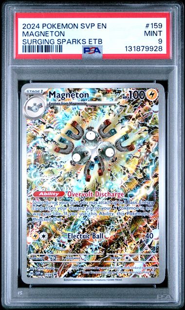 2024 Pokémon SV Black Star Promo Magneton card number 159 from Surging Sparks ETB graded PSA MINT 9