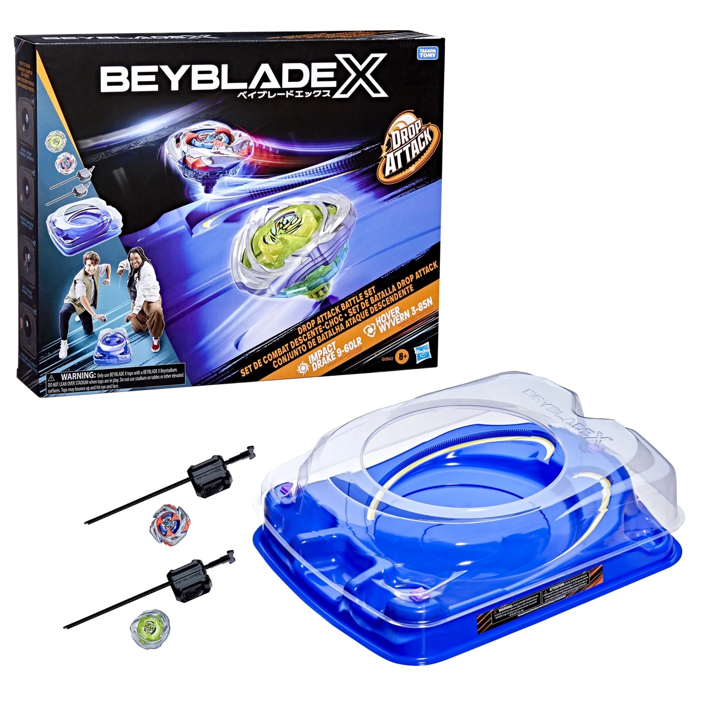 Beyblade X Drop Attack Battle Set with Beystadium, 2 Tops and 2 Launchers