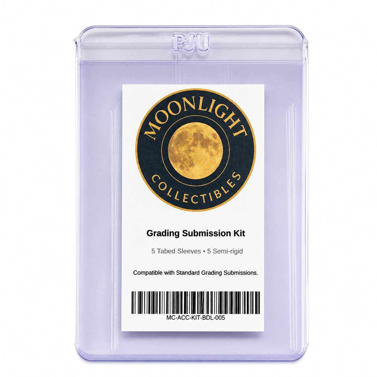 (F) Grading Submission Kit – 5 Tab Sleeves + 5 Semi-Rigid Holders Bundle - Moonlight Collectibles product image