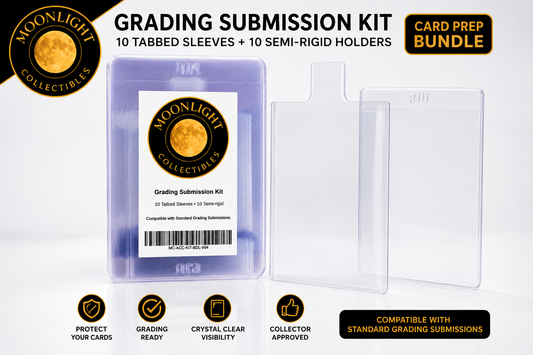 Grading Submission Kit – 10 Tab Sleeves + 10 Semi-Rigid Holders Card Prep Bundle - Graded Card