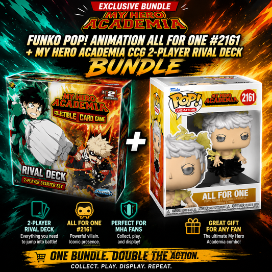 FUNKO POP! Animation My Hero Academia All For One #2161 + My Hero Academia CCG 2-Player Rival Deck Bundle