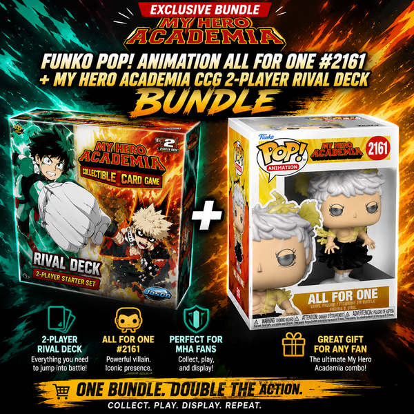 FUNKO POP! Animation My Hero Academia All For One #2161 + My Hero Academia CCG 2-Player Rival Deck Bundle