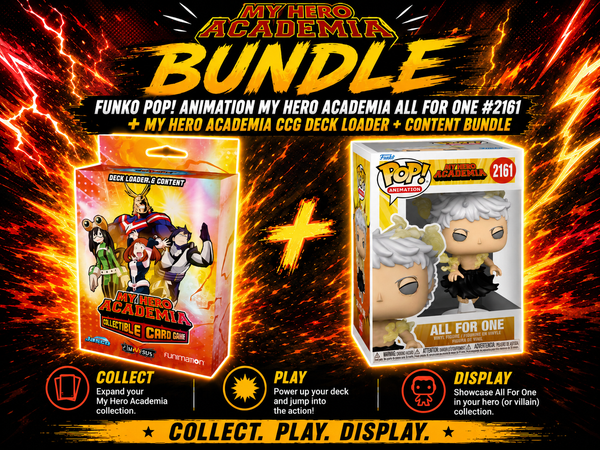 FUNKO POP! Animation My Hero Academia All For One #2161 + My Hero Academia CCG Deck-Loadable Content Series 1 Bundle