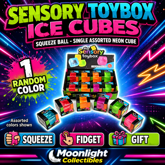 The Sensory Toybox Ice Cubes Squeeze Ball Single Assorted Neon Cube