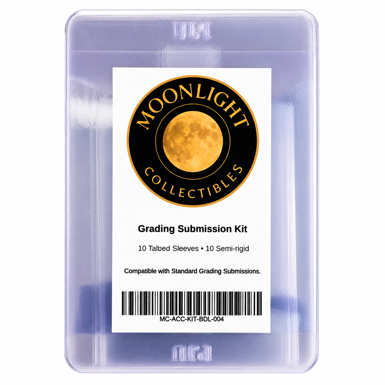 Grading Submission Kit – 10 Tab Sleeves + 10 Semi-Rigid Holders Card Prep Bundle - Moonlight Collectibles product image