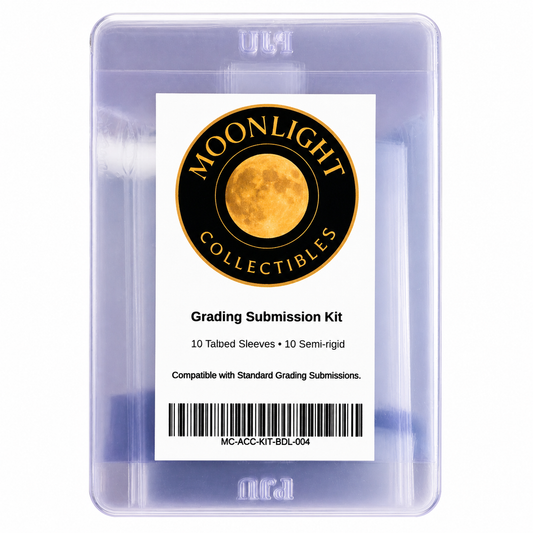 Grading Submission Kit – 10 Tab Sleeves + 10 Semi-Rigid Holders Card Prep Bundle - Moonlight Collectibles product image
