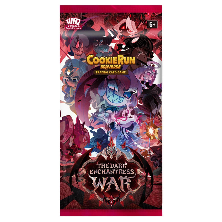 CookieRun TCG Set 5 The Dark Enchantress War booster pack containing nine cards