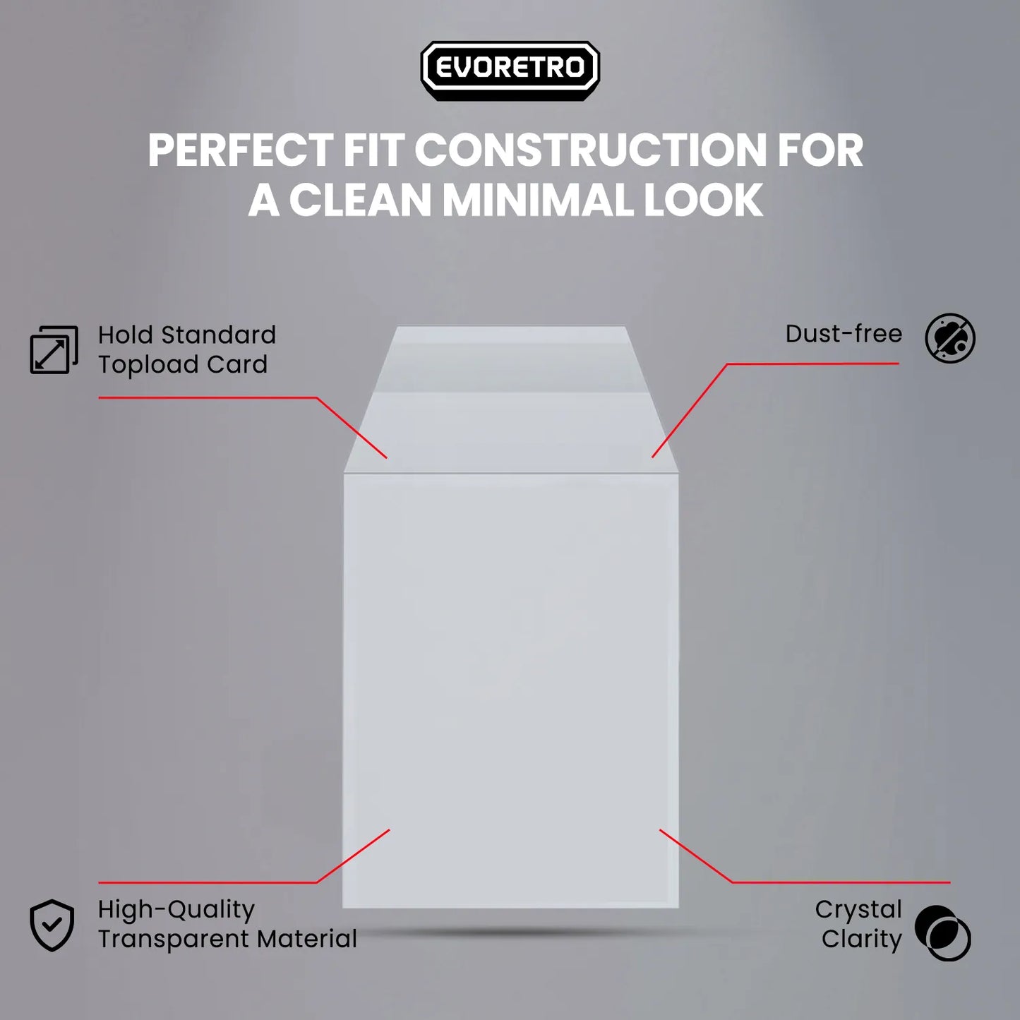 EVORETRO Clear Toploader Sleeves with Flap 100 Count