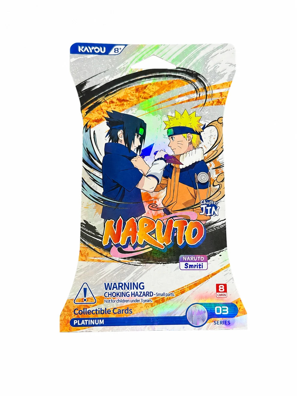Kayou Naruto Smriti Trading Card Game Chapter Jin Series 3 sleeved booster pack containing 8 randomized cards