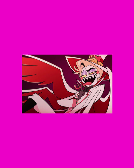 Hazbin Hotel Lucifer VoxTek News Mini Poster — Animated Devil Art Print (11" X 17") - single item listing, image for visual reference only