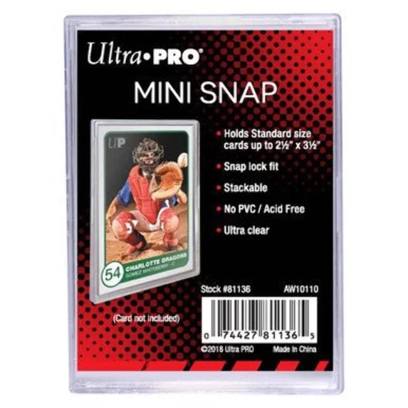 Ultra PRO Mini Snap clear two-piece holder for one standard trading card