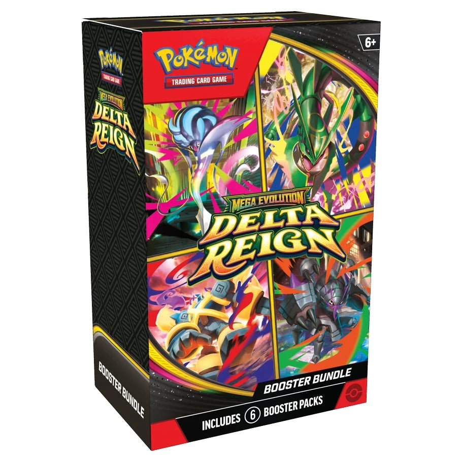 Pokémon TCG Mega Evolution Delta Reign Booster Bundle containing six booster packs