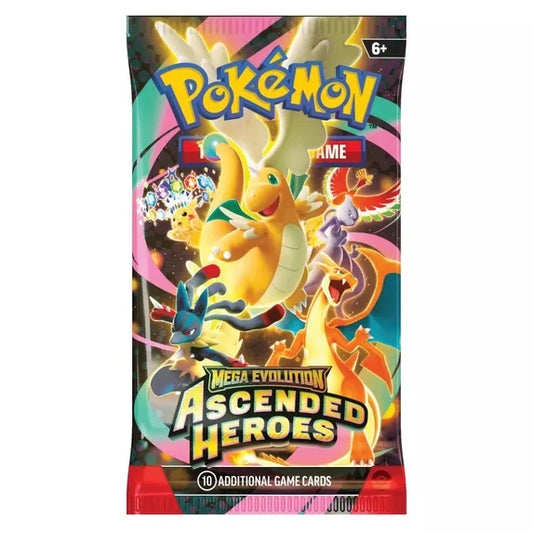 Pokémon TCG Mega Evolution Ascended Heroes Single Booster Pack - 10 Cards - Sealed - 1 Pack - Moonlight Collectibles product image