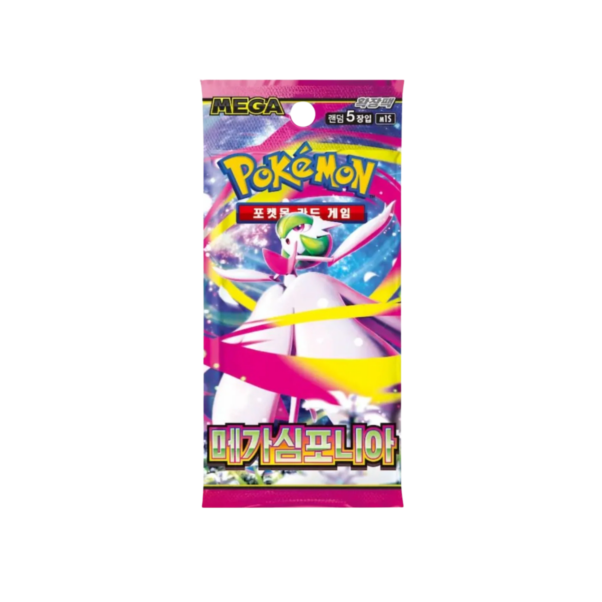 Pokémon TCG Korean Mega Symphonia M1S booster pack containing 5 cards