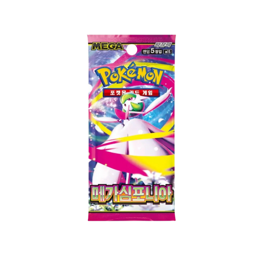 Pokémon TCG Korean Mega Symphonia M1S booster pack containing 5 cards