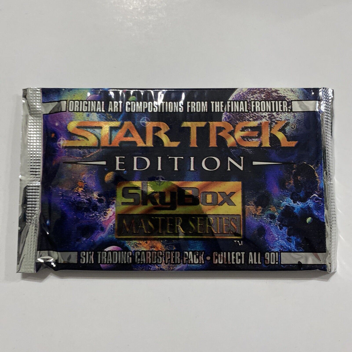 Sealed 1993 SkyBox Star Trek Master Series Edition pack containing six original art cards