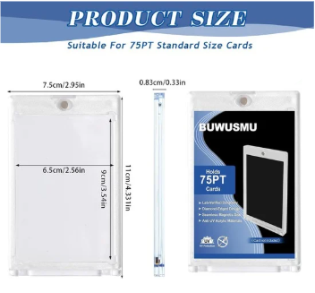 75pt Acrylic Magnetic Card Holder - One Touch Clear Sports Card Protector - 1 Unit