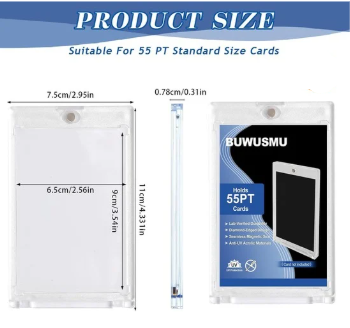 55pt Acrylic Magnetic Card Holder - One Touch Clear Sports Card Protector - 1 Unit