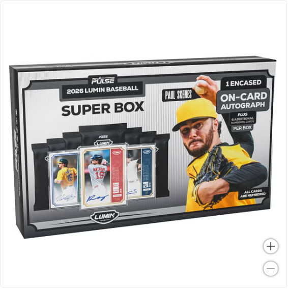 Sealed Costco Exclusive PULSE 2026 Lumin Baseball Super Box with autograph and numbered cards