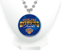 New York Knicks 2026 NBA Champions silver sports beads and medallion with printed insert