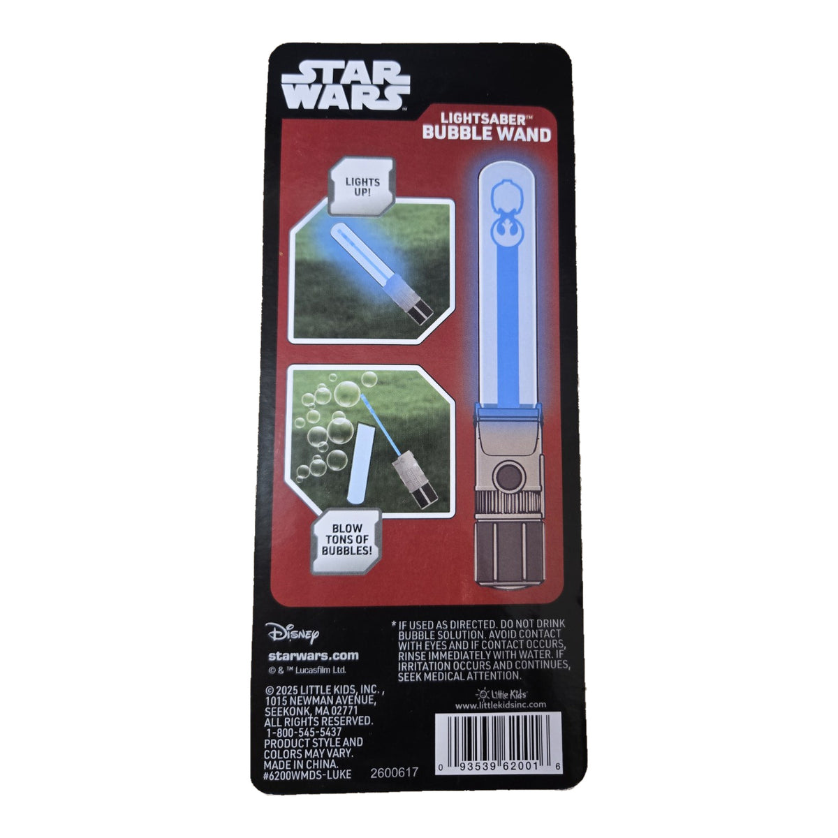 Star Wars Lightsaber Light-Up Bubble Wand Toy Assorted Character New Sealed