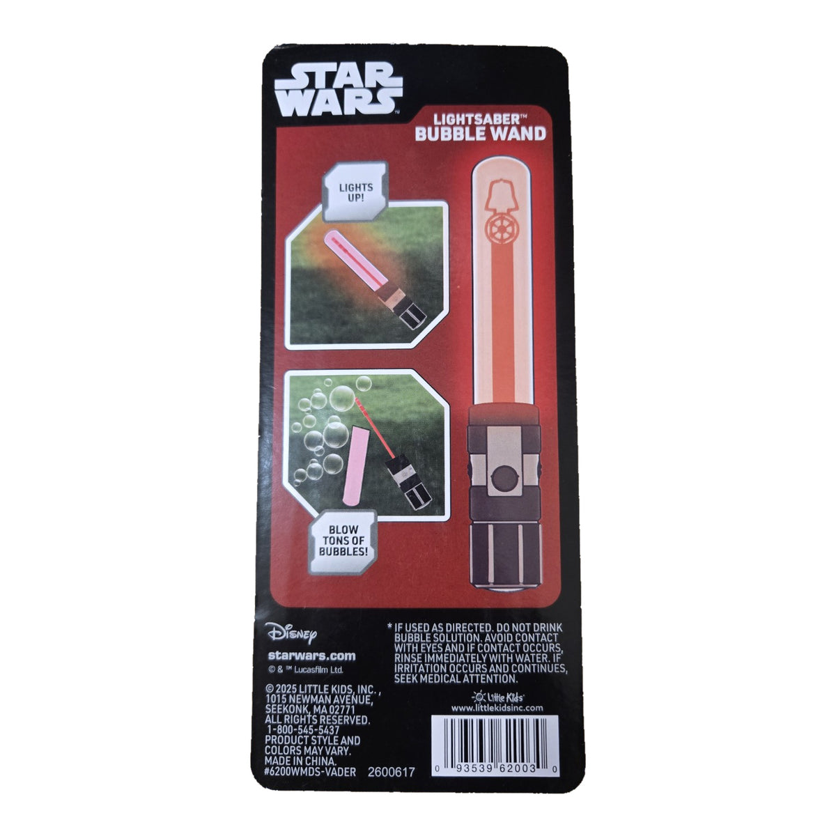 Star Wars Lightsaber Light-Up Bubble Wand Toy Assorted Character New Sealed