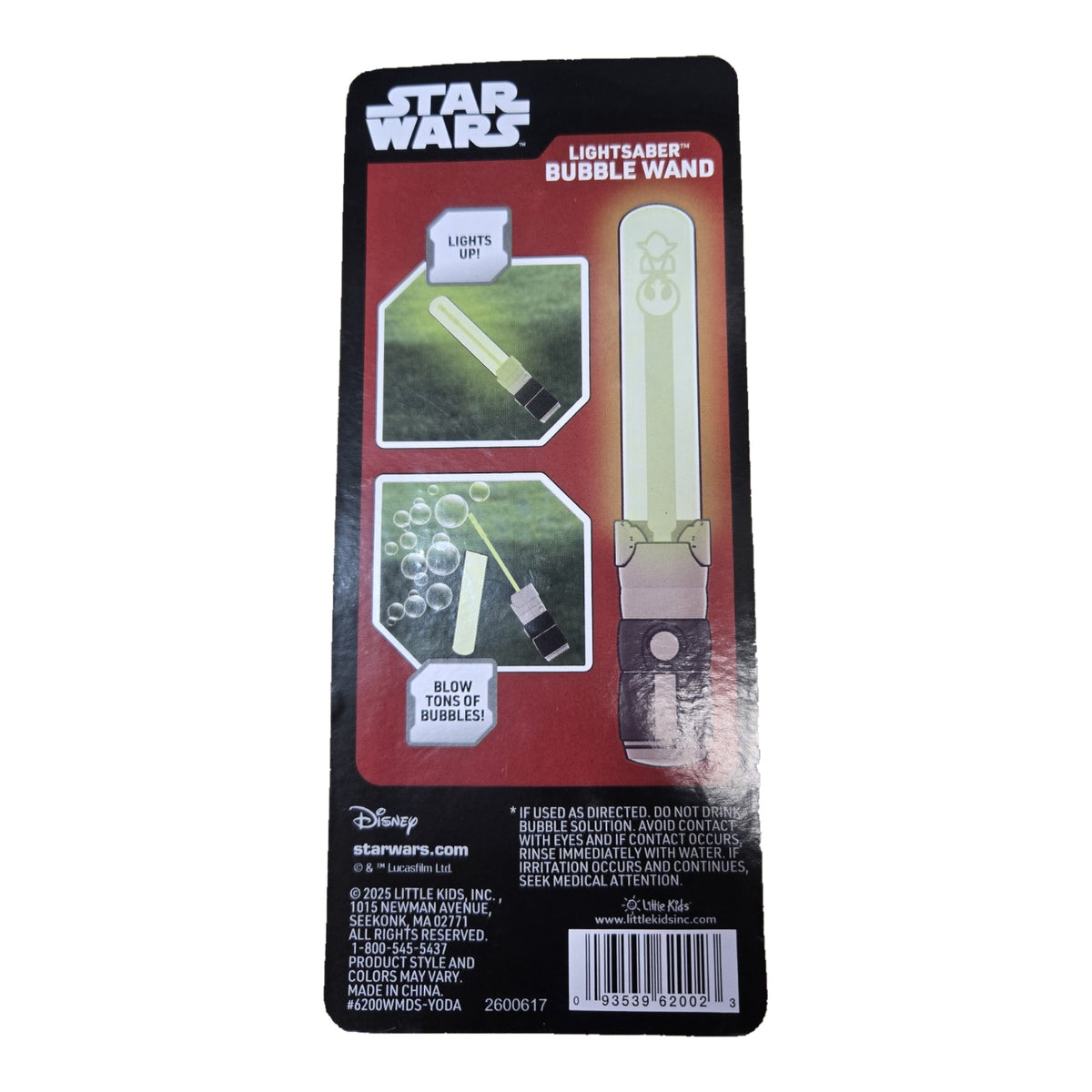 Star Wars Lightsaber Light-Up Bubble Wand Toy Assorted Character New Sealed