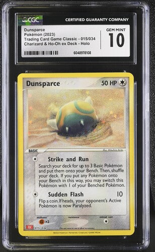 2023 English Pokémon Trading Card Game Classic Dunsparce 015/034 Holo graded CGC GEM MINT 10