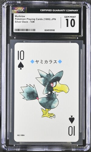 1999 Japanese Pokémon Silver Deck Murkrow playing card graded CGC GEM MINT 10