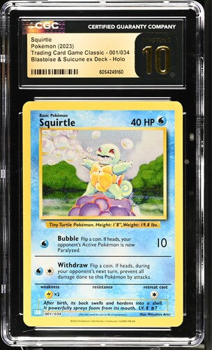 2023 Pokemon Trading Card Game Classic Squirtle 001/034 holo graded PRISTINE 10