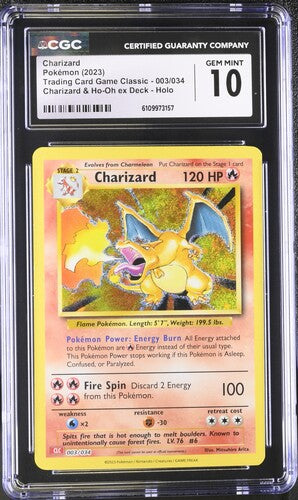 2023 Pokémon Trading Card Game Classic Charizard 003/034 holo card graded CGC Gem Mint 10