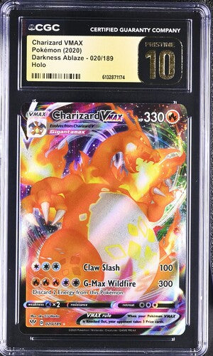 2020 Pokémon Darkness Ablaze Charizard VMAX 020/189 holo card graded CGC Pristine 10