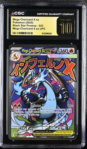 2025 Pokémon Mega Charizard X ex Black Star Promo 023 from UPC graded CGC Pristine 10