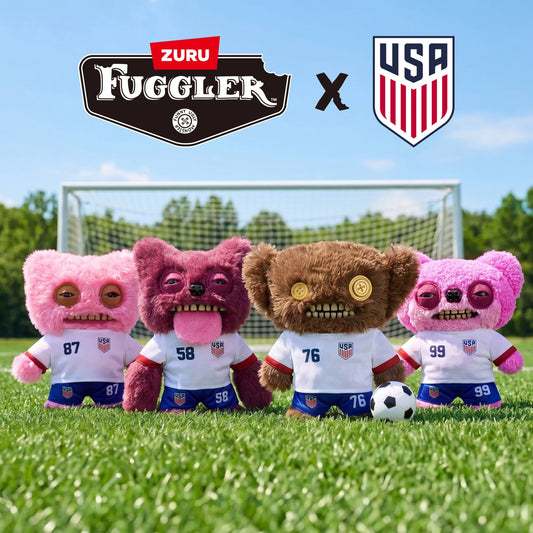Fuggler US Soccer Teddy Bear Nightmare 9-inch collectible plush in a red white and blue soccer outfit