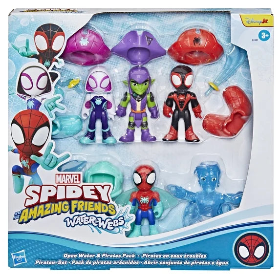 Marvel Spidey and His Amazing Friends Water-Webs Open Water and Pirates five-figure pack with accessories