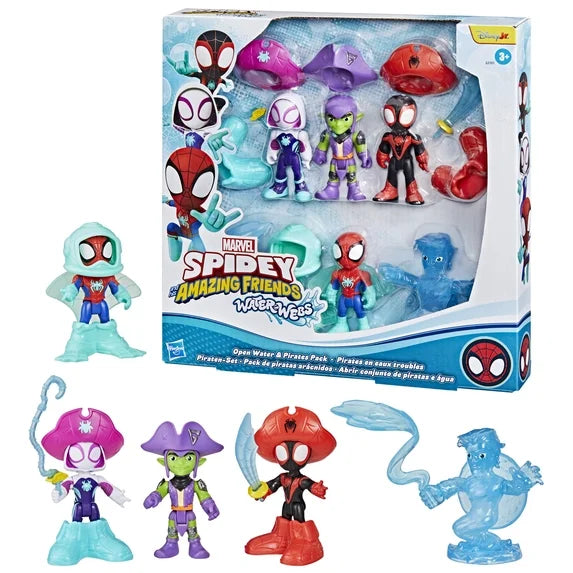 Marvel Spidey and His Amazing Friends Water-Webs Open Water & Pirates 5-Figure Pack