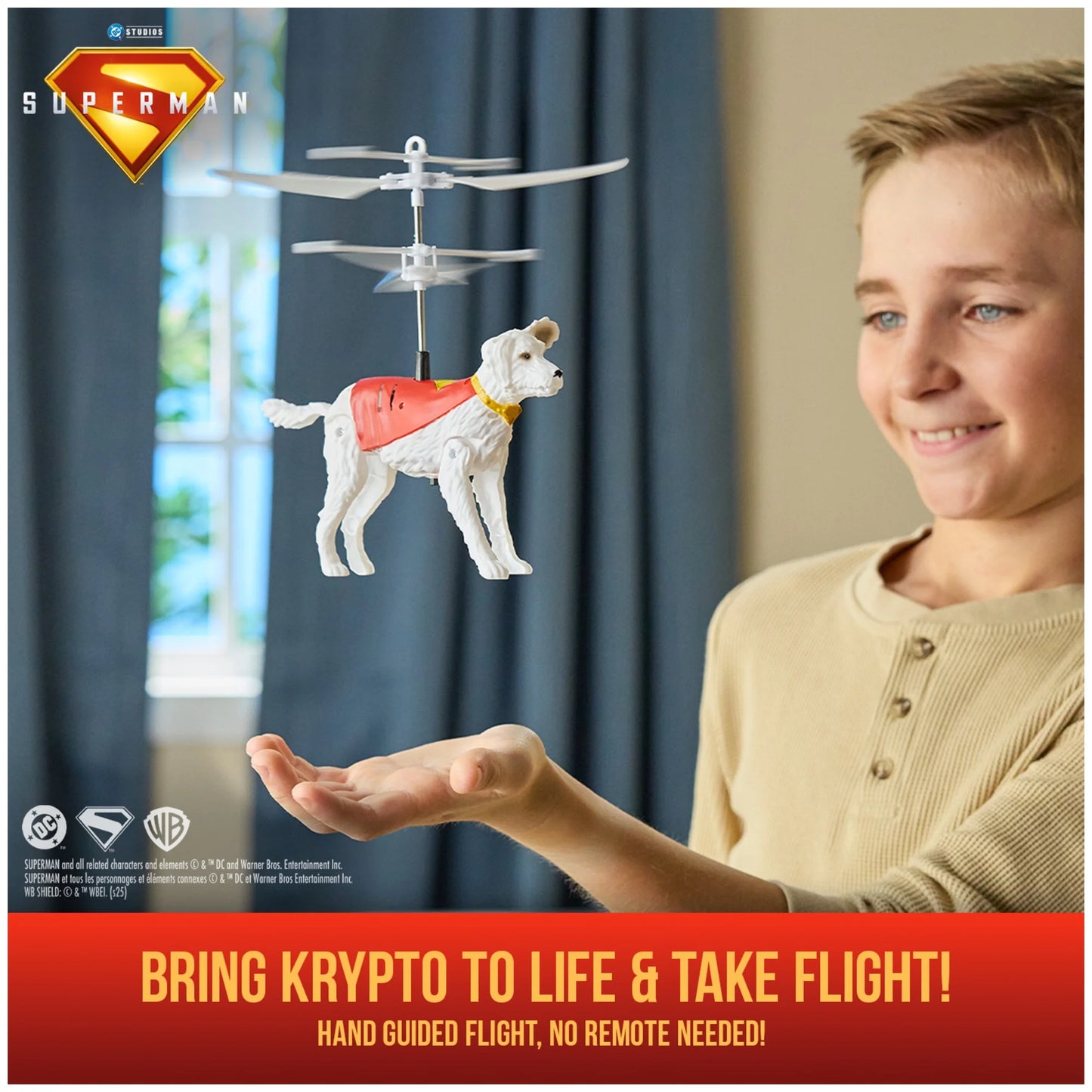 DC Comics Superman Up in the Sky Flying Krypto 7.5 Inch Hovering Superdog