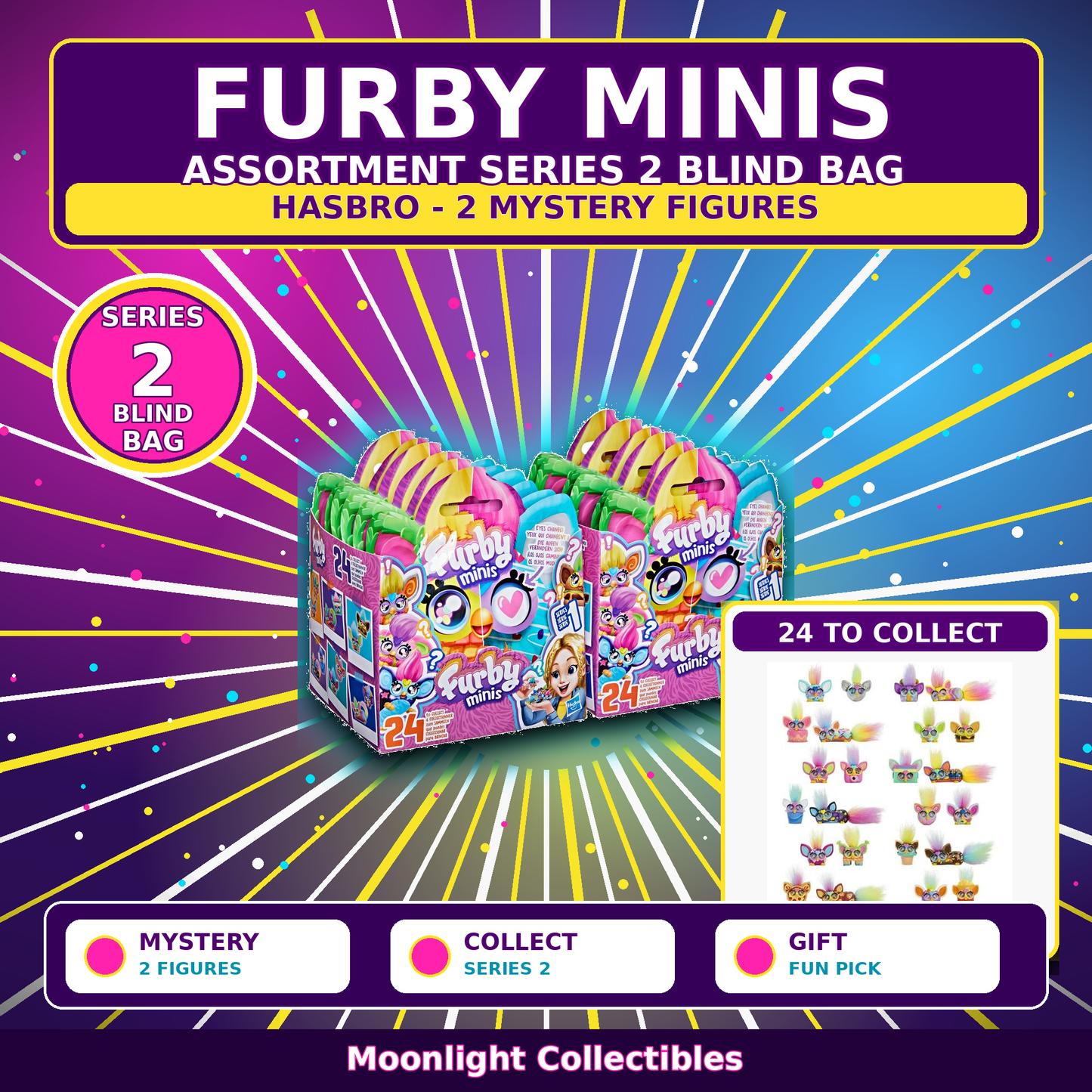 Furby Mini Assortment Series 2 Blind Bag 2 Mystery Figures Hasbro