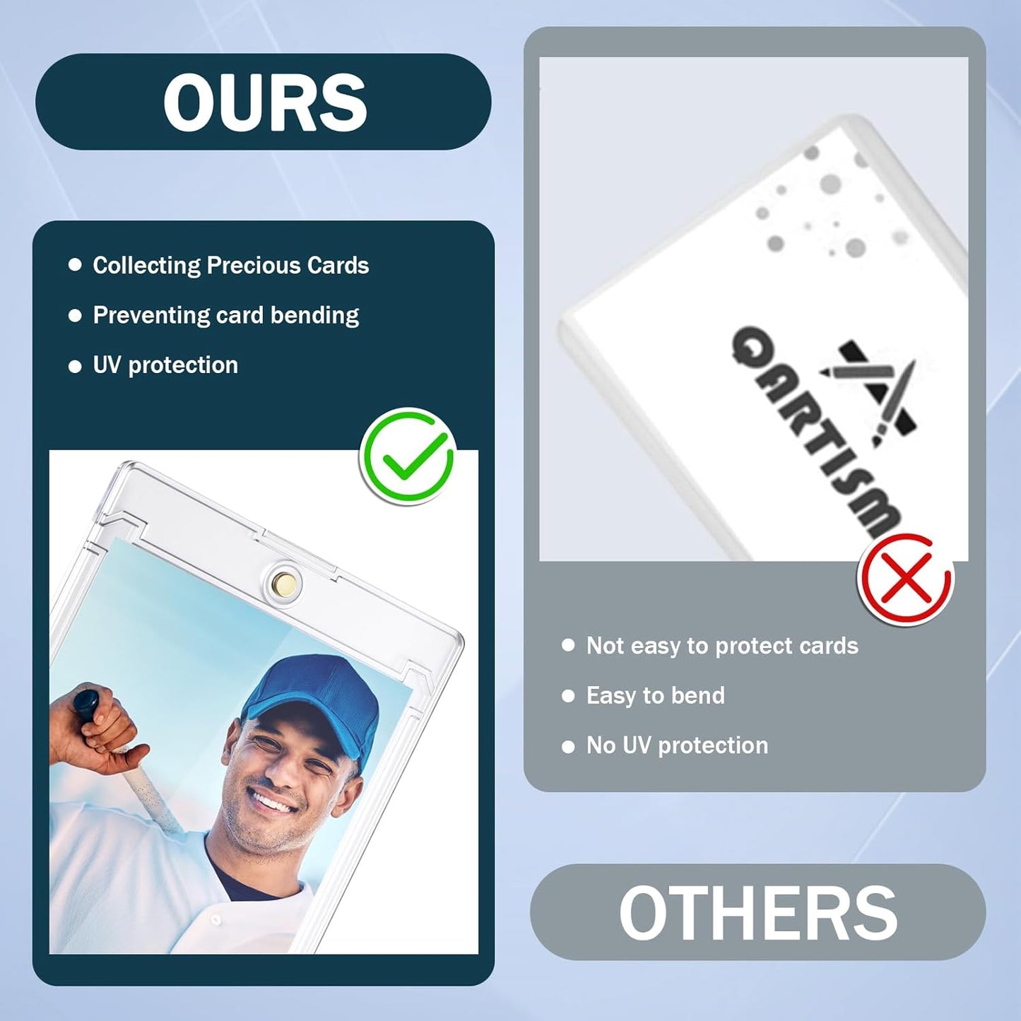 35pt Magnetic Card Holder One Touch UV Protection Display Case for Standard Trading Cards - Moonlight Collectibles product image