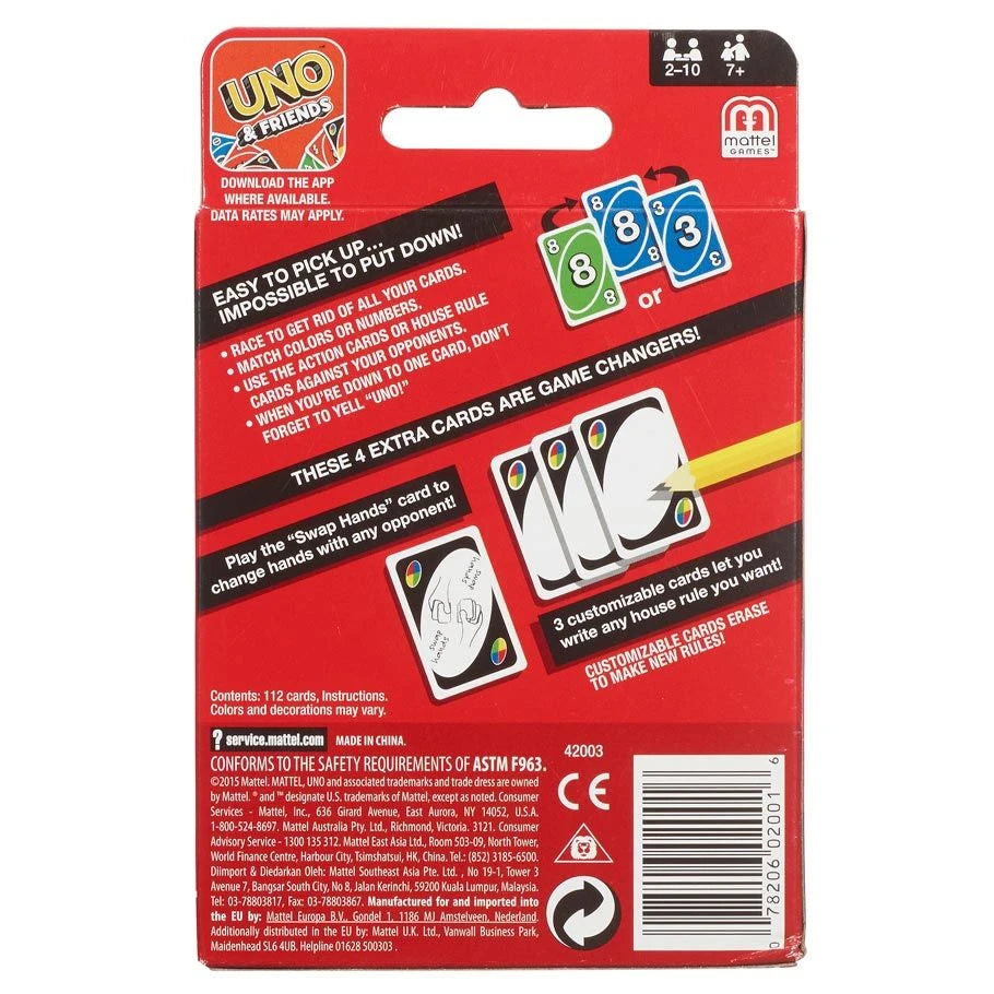 UNO Classic 108-Card Game with Instructions by Mattel