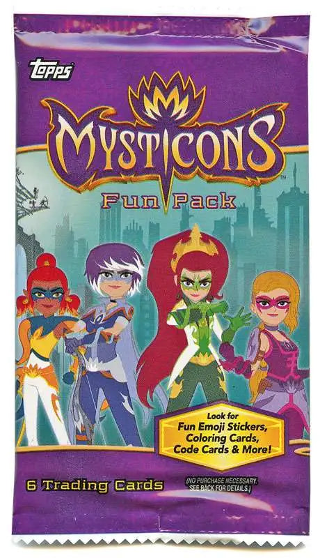 Sealed 2018 Topps Mysticons Nickelodeon Trading Card Fun Pack containing 6 cards
