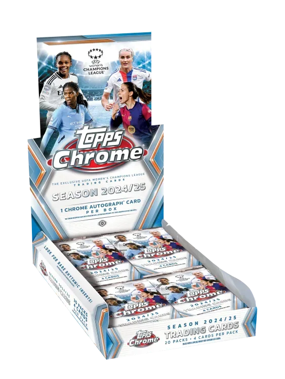2024-25 Topps Chrome UEFA Women's Champions League Sealed Blaster Pack—4 Cards