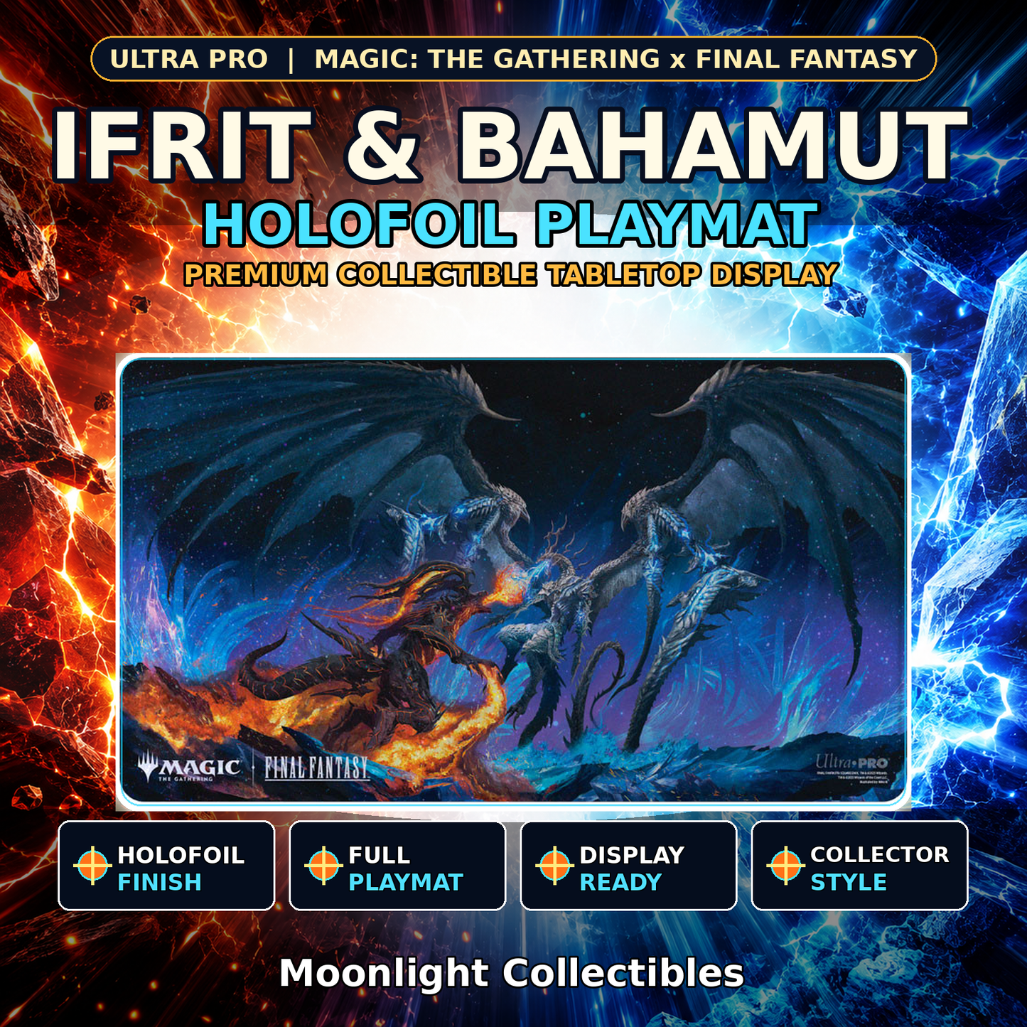 Ultra Pro Holofoil Playmat Magic: The Gathering FINAL FANTASY Ifrit & Bahamut