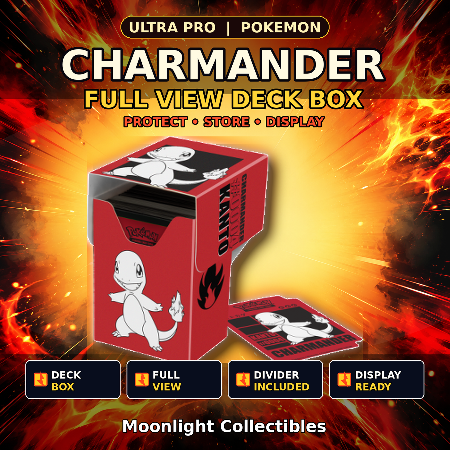Ultra Pro Pokémon Charmander Full View Deck Box